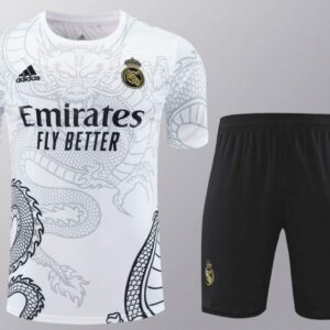 Conjunto de Entrenamiento Real Madrid Blanco-Negro 2024-2025