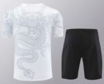 Conjunto de Entrenamiento Real Madrid Blanco-Negro 2024-2025 dorsal