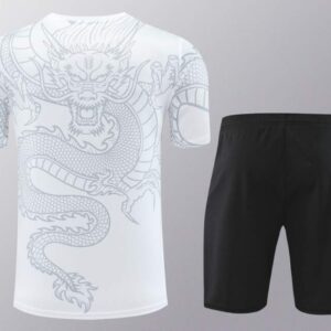 Conjunto de Entrenamiento Real Madrid Blanco-Negro 2024-2025 dorsal