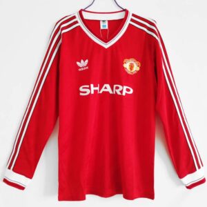 Camiseta Manchester United Primera Equipacion Manga Larga 1986