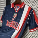 Camiseta Retro Atlético de Madrid Segunda Equipacion 1998-1999 puño izquierdo