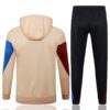 Chandal FC Barcelona con Capucha Crema 2024-2025 dorsal