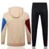 Chandal FC Barcelona con Capucha Crema 2024-2025 dorsal