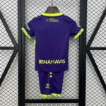 Conjunto Niño Málaga Segunda Equipacion 2024-2025 dorsal