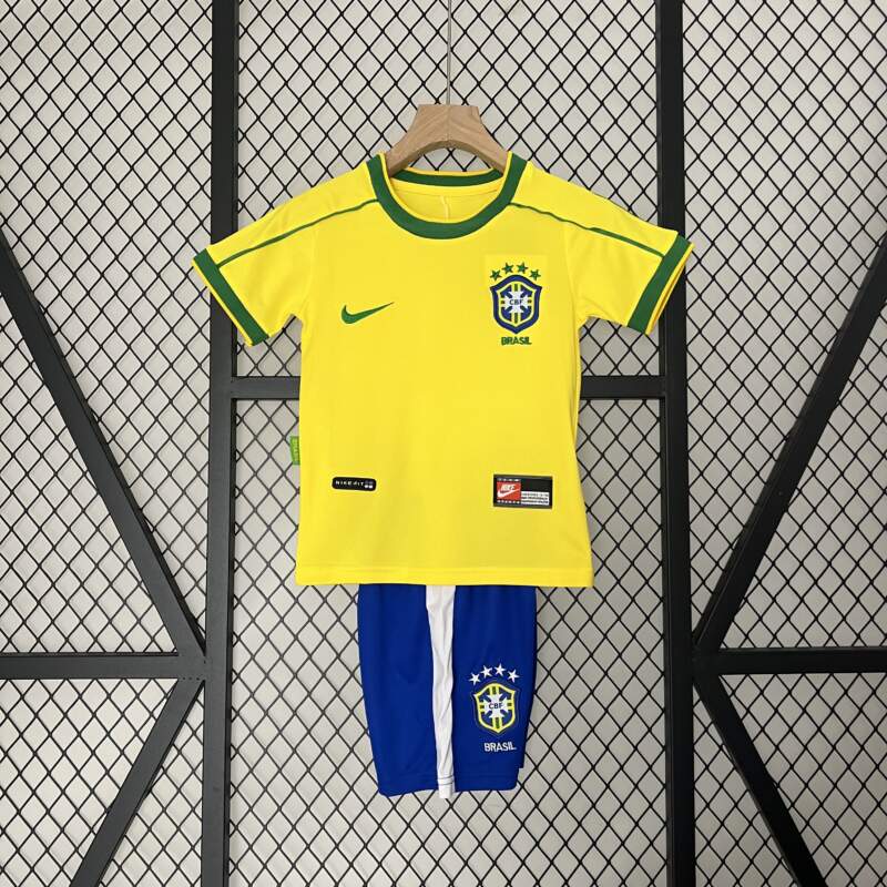 Conjunto retro niño Brasil primera equipacion 1998 Conjunto retro niño Brasil primera equipacion 1998
