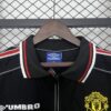 Camiseta Retro Manchester United Negro 1998-1999 cuello