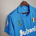 Camiseta Retro Napoli Local Azul 1987-1988 hombro