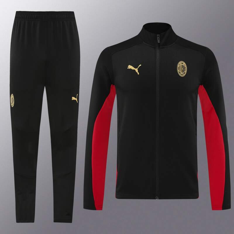 chandal-ac-milan-negro-rojo-2024-2025 chandal-ac-milan-negro-rojo-2024-2025