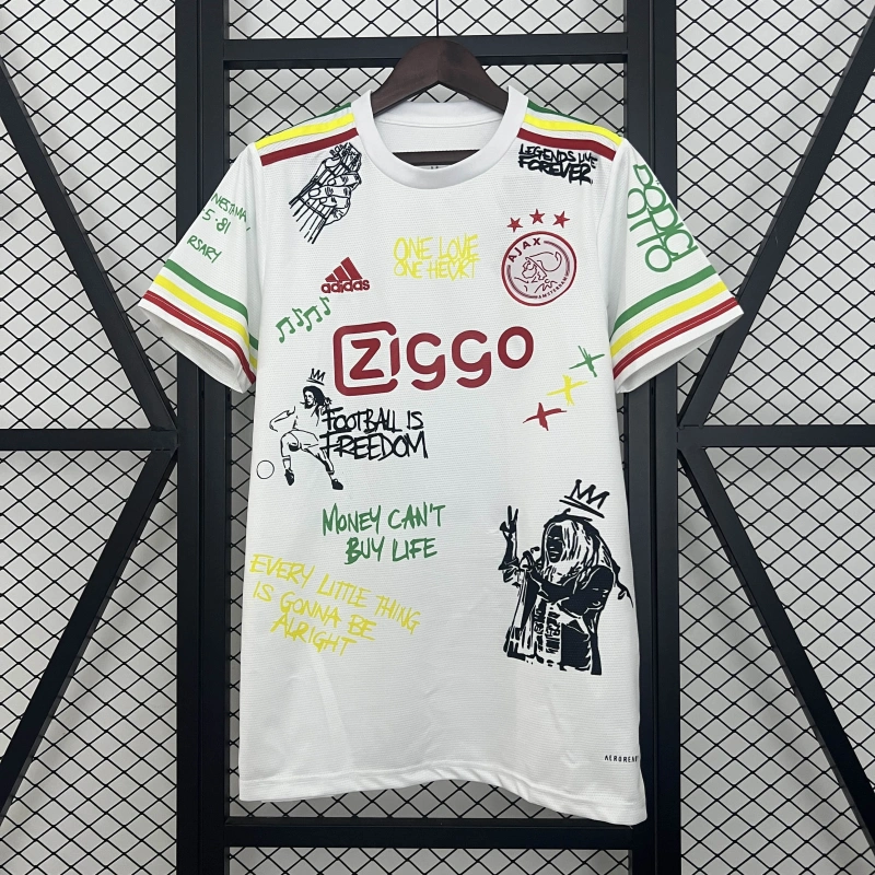 Camiseta Ajax 2025-2026 Edición Especial Bob Marley 40 Aniversario Camiseta Ajax 2025-2026 Edición Especial Bob Marley 40 Aniversario