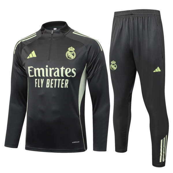 Chandal Real Madrid Gris con verde Lima 2025-2026 Chandal Real Madrid Gris con verde Lima 2025-2026