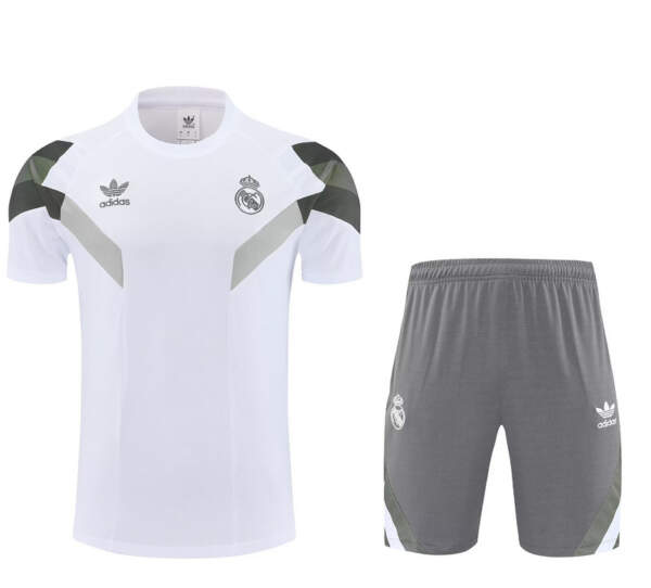 Conjunto de entrenamiento blanco con gris Real Madrid 25-26 Conjunto de entrenamiento blanco con gris Real Madrid 25-26