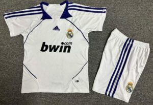 Conjunto Niño Retro Real Madrid 2007-2008 Primera Equipación Bwin